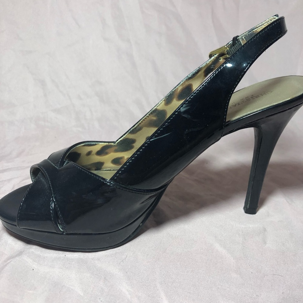 Tall Black Cheeta Pumps